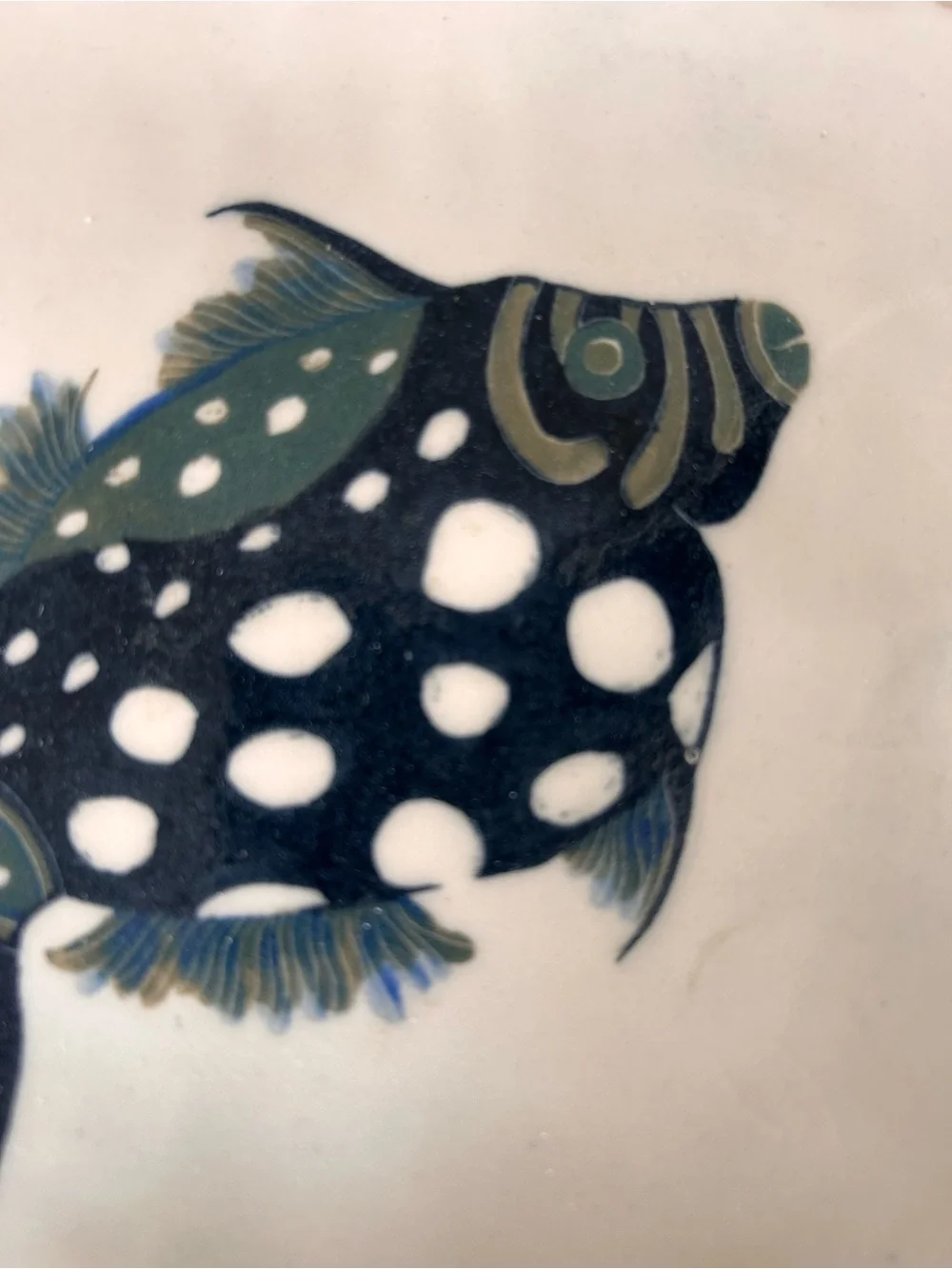 Vintage Studio Pottery Fish Plate Handcrafted Art Ceramic #0515261